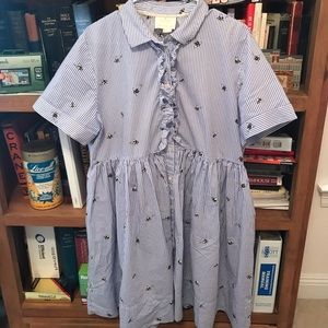 Kate Spade “Abuzz” Striped Bee Poplin Dress